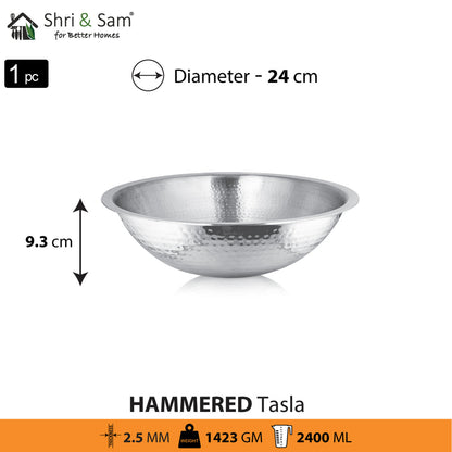 Shri & Sam Stainless Steel Heavy Weight Hammered Tasla