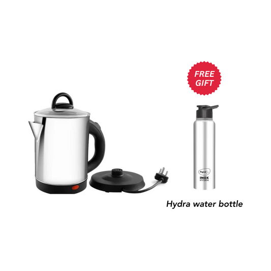 Pigeon Glam Wide Mouth kettle 1.7 L + Hydra Water Bottle  Worth Rs. 495 FREE