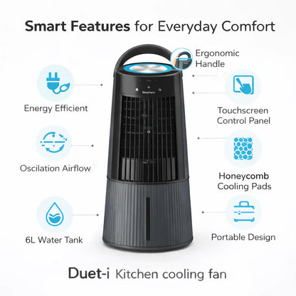 Symphony Duet- i | Personal Tower Cooling Fan | Grey |