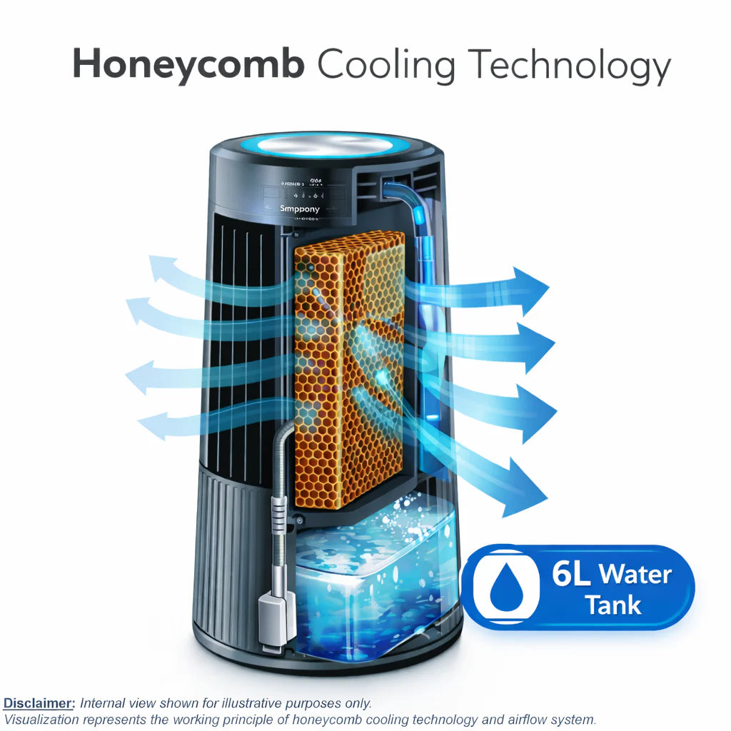 Symphony Duet- i | Personal Tower Cooling Fan | Grey |