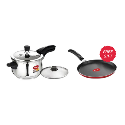 Pigeon Inox Pro Cooker | 2 Liter + Favo Flat Tawa Worth Rs. 995 FREE