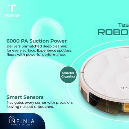 Tesvor ROBOEASE Mopping Vacuum Cleaner | Smart Cleaning for Every Corner |