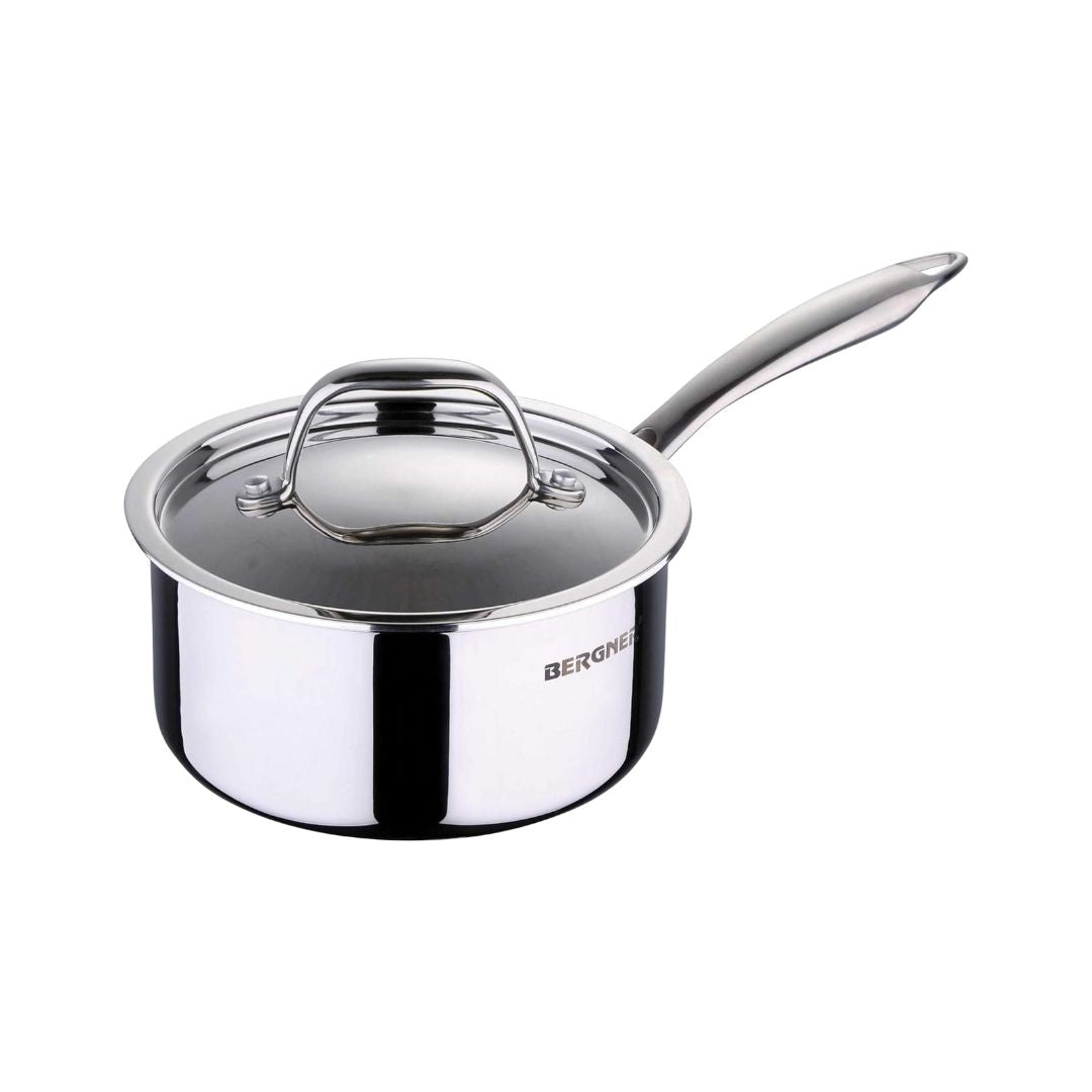 Buy Bergner Triply Stainless Steel Saucepan, Silver