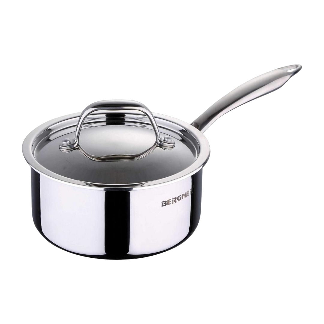 Buy Bergner Triply Stainless Steel Saucepan, Silver