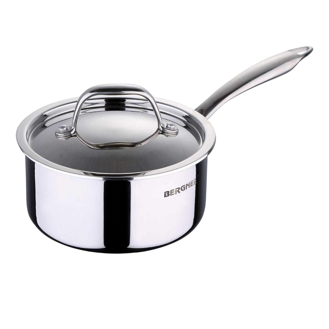 Buy Bergner Triply Stainless Steel Saucepan, Silver