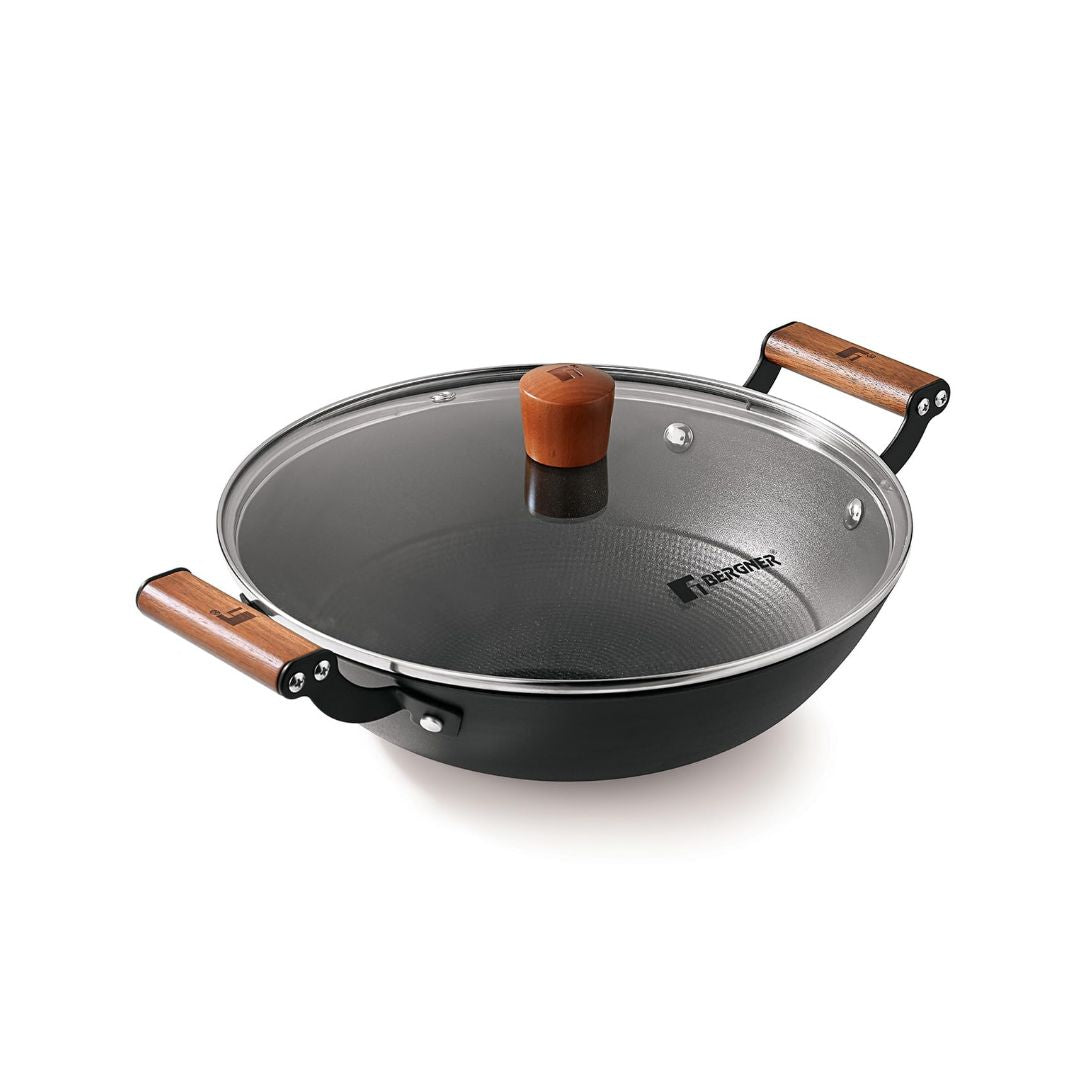 Bergner Odin Kadai with Lid | Lightweight and Rust Proof Iron |