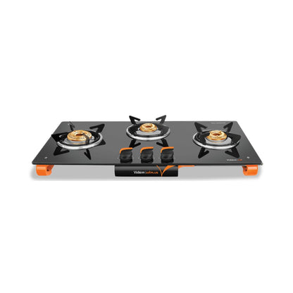 Vidiem Air Plus  | 3 Burner Gas Stove | 8mm Toughened Glass Gas Stove | Manual Ignition