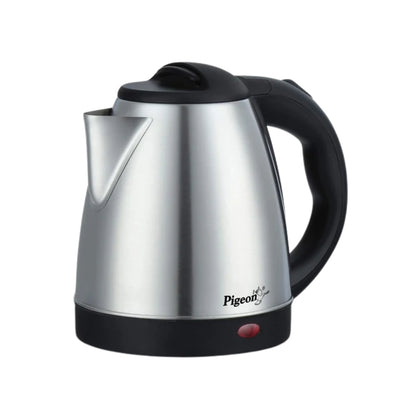 Pigeon Stainless Steel Hot Electric Kettle | 1.5 Litre | Silver | Automatic Shut Off | Ergonomic Handle |