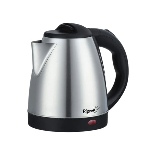 Pigeon Stainless Steel Hot Electric Kettle | 1.5 Litre | Silver | Automatic Shut Off | Ergonomic Handle |