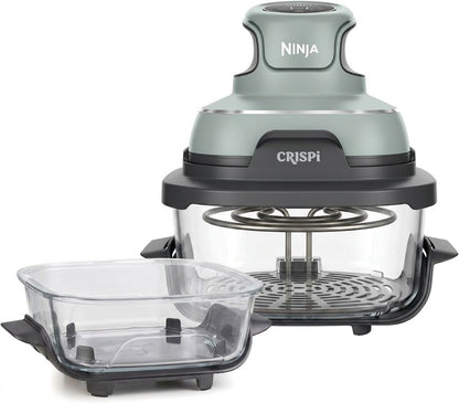 Ninja CRISPi Portable 4-in-1 Air Fryer | 3.8 Litre | 2 Removable Glass Trays & Lids | 1700W |