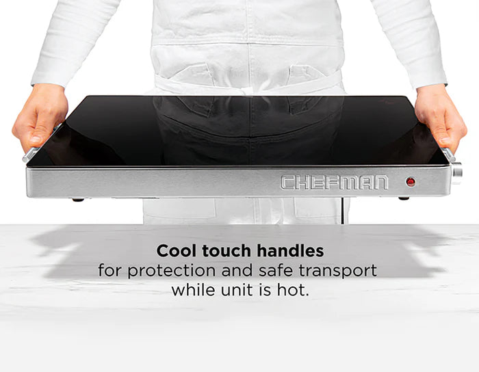 Chefman Family-Size Glass-Top Warming Tray | 400W | Fast Heating |