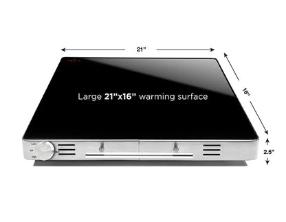 Chefman Family-Size Glass-Top Warming Tray | 400W | Fast Heating |