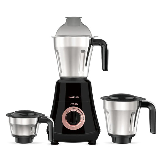 Havells Hydro Plus | 1000W | Mixer Grinder | Black | 3 Jar |