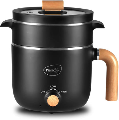 Pigeon Kessel Multi Purpose Kettle With Steamer |  1.2 L | Black | Adjustable Power Modes | Electric Kettle |