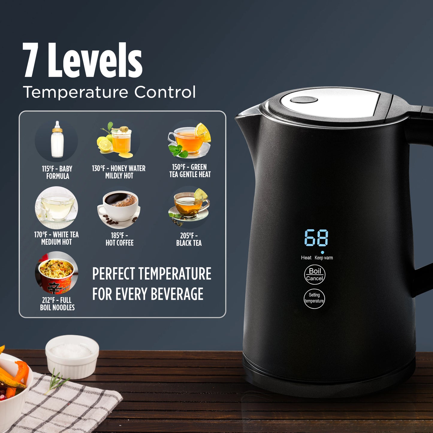 Warmex KW 90 | Kettle | 1.7 L | Digital Touch