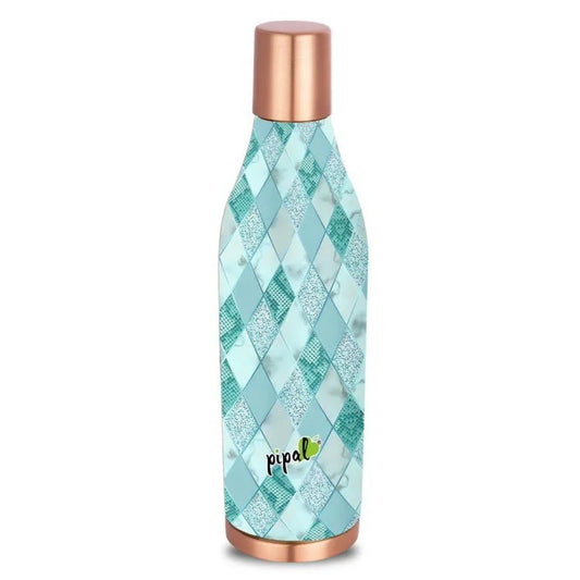 Pipal Sanjivni Printed Copper Water Bottle | 600ml | Stylish Printed Design |