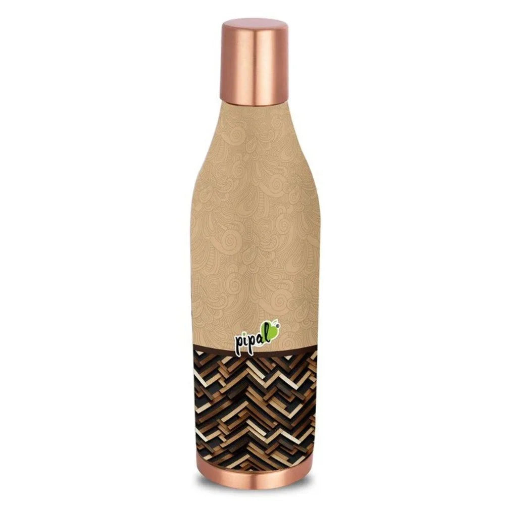 Pipal Sanjivni Printed Copper Water Bottle | 600ml | Stylish Printed Design |