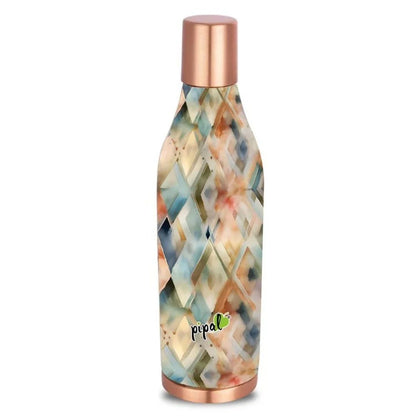 Pipal Sanjivni Printed Copper Water Bottle | 600ml | Stylish Printed Design |