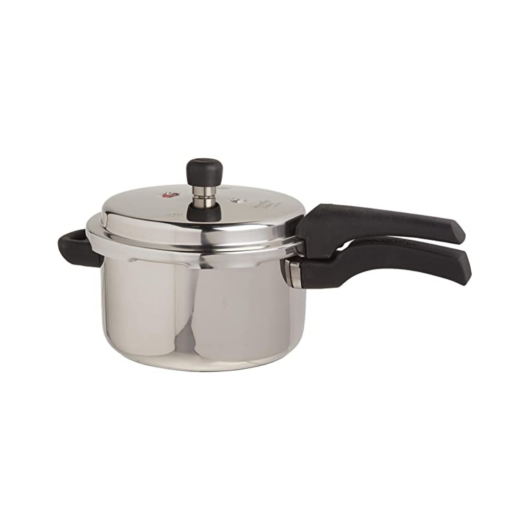 Prestige Deluxe Alpha Stainless Steel Pressure Cooker, 4 Litres, Silver