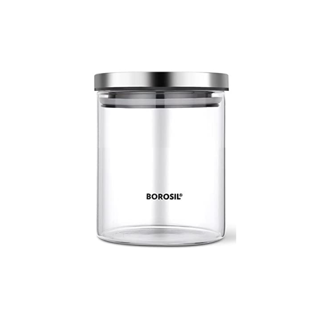 Borosil Classic Glass Jar, 600 ml