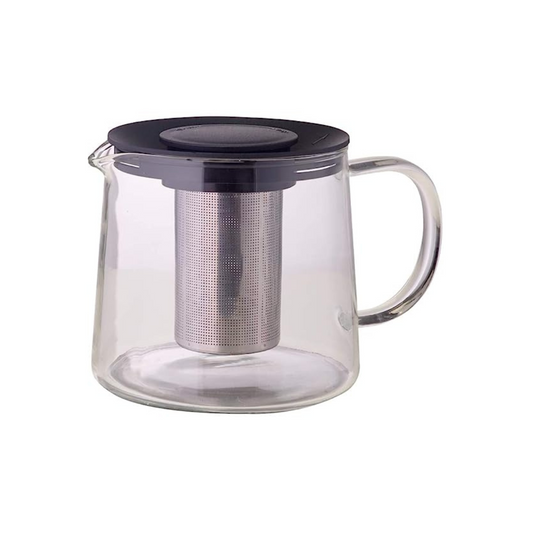 Borosil Carafe Flame Proof Glass Kettle with SS Infuser, 1L