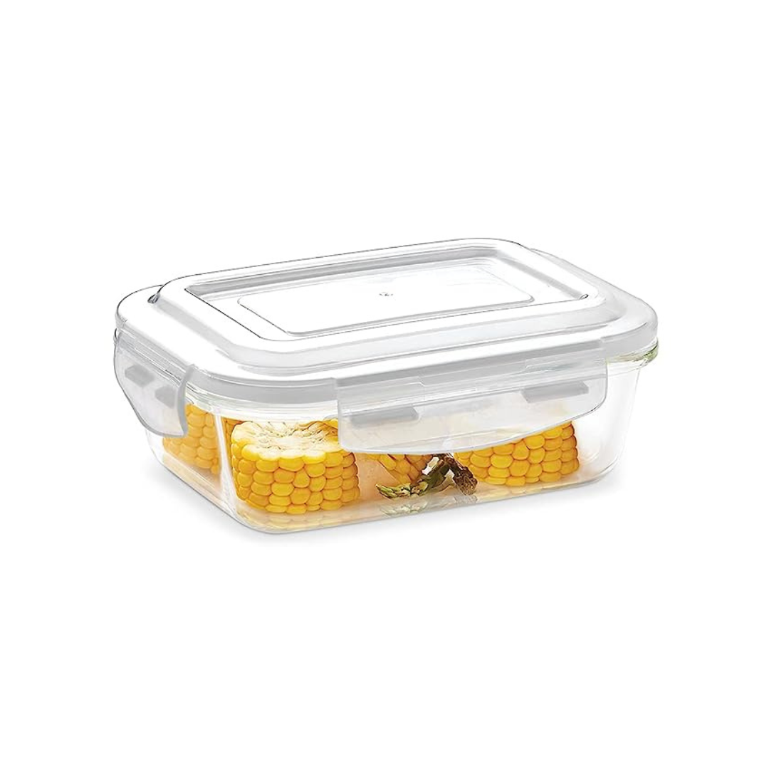 Borosil Klip N Store Rectangular Glass Storage Container for Kitchen 