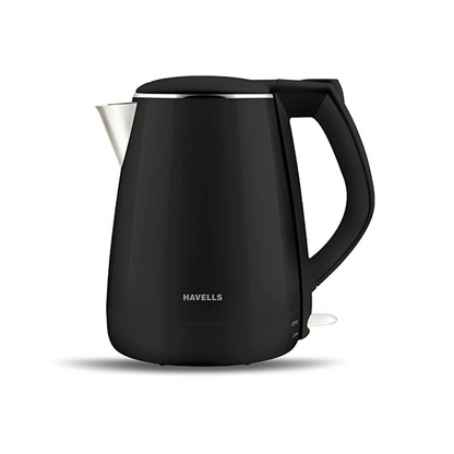 Havells Aqua Plus 1.2 litre Double Wall Kettle | 1250W | Black | Wider Mouth |