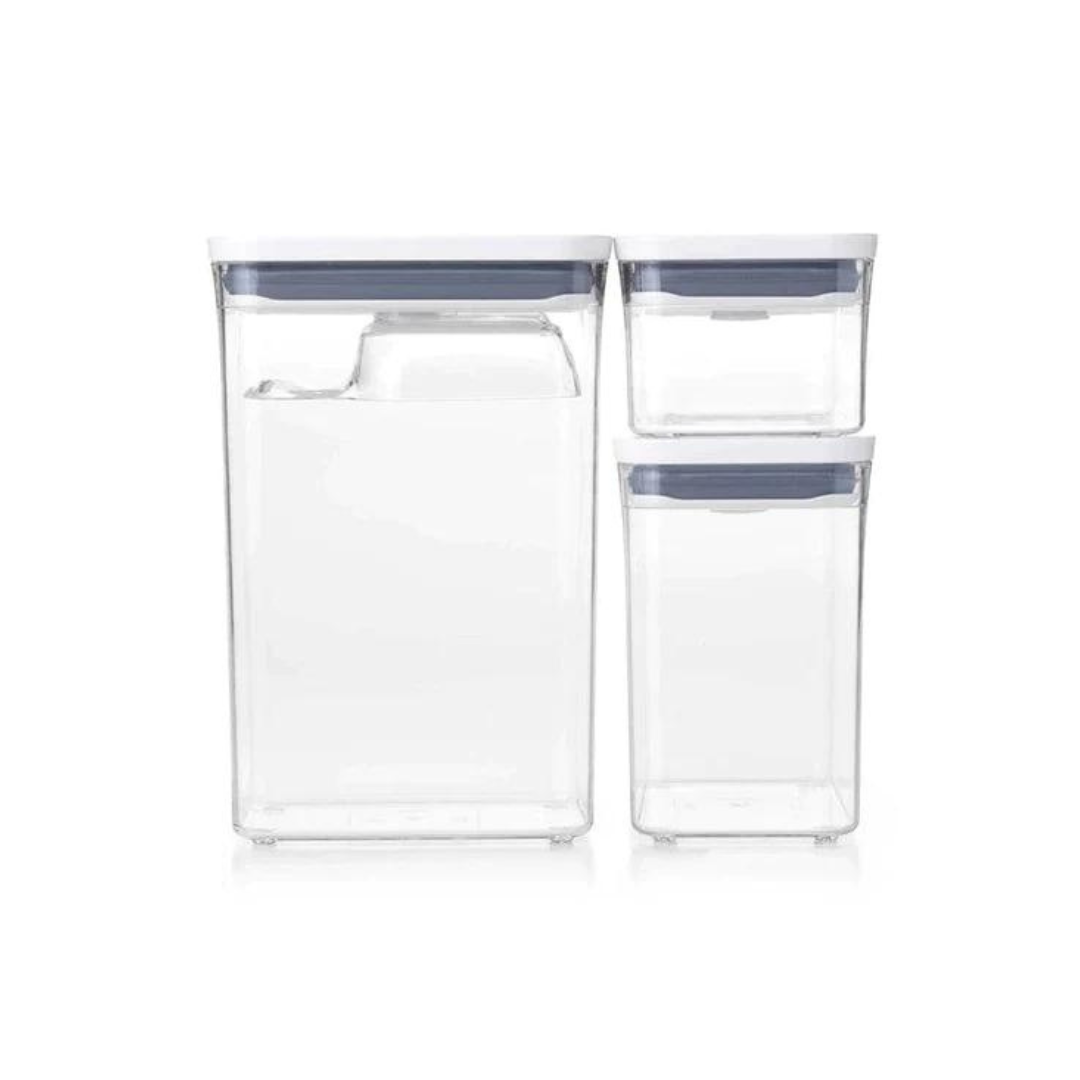 OXO POP 3-Piece Rectangular Storage Containers With Scoop