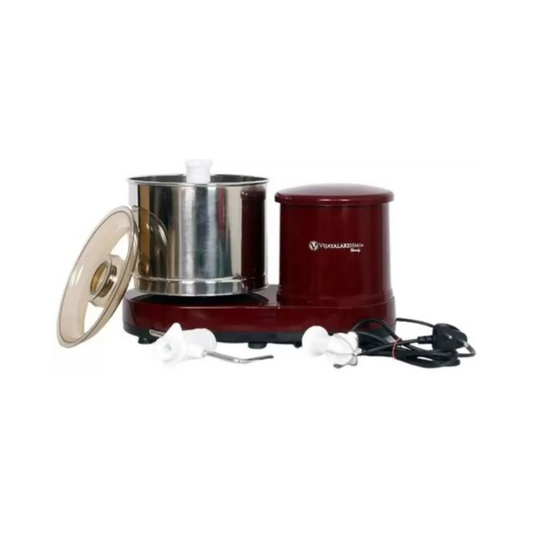 Vijayalakshmi Handy Tabletop Wet Grinder | 1.25 LITRE  | Maroon