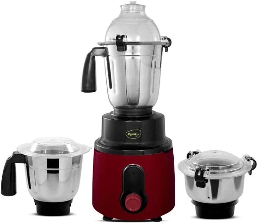 Pigeon Ultrax Mixer Grinder | 1000 Watts | 3 Jars | 2 Year Warranty | Red |