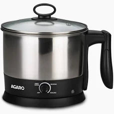 Agaro Esteem Electric Multi Kettle | Stainless Steel | 1.2L | Black |