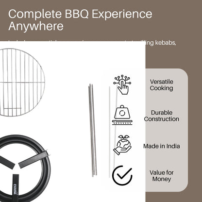 EXOUSIA EG 31 Foldable Charcoal Grill | Made in India |