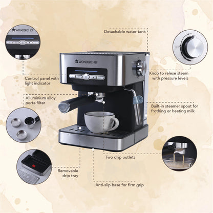 Wonderchef Regalia Espresso Coffee Maker 15 Bar