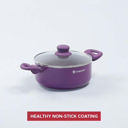 Royal Velvet Non-stick  Casserole with Lid | Purple