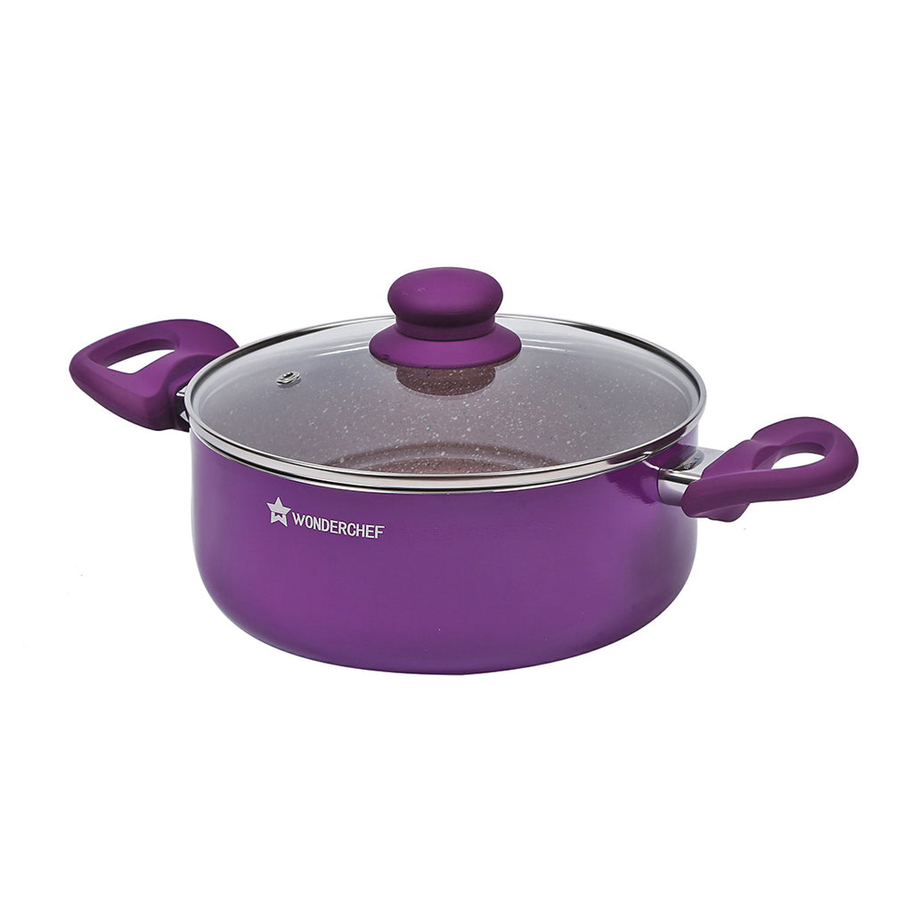 Royal Velvet Non-stick  Casserole with Lid | Purple