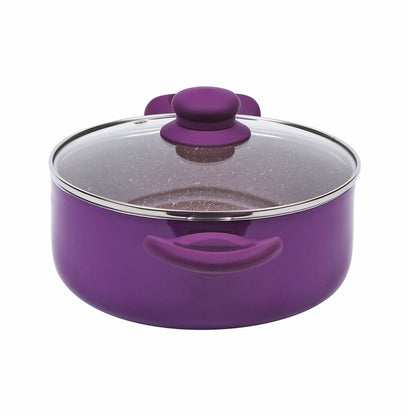 Royal Velvet Non-stick  Casserole with Lid | Purple