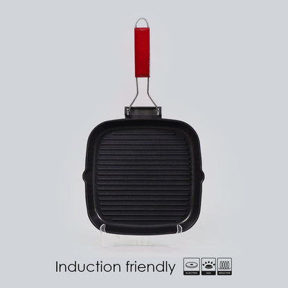 Wonderchef Caesar Nonstick Grill Pan 24 cm Folding Handle