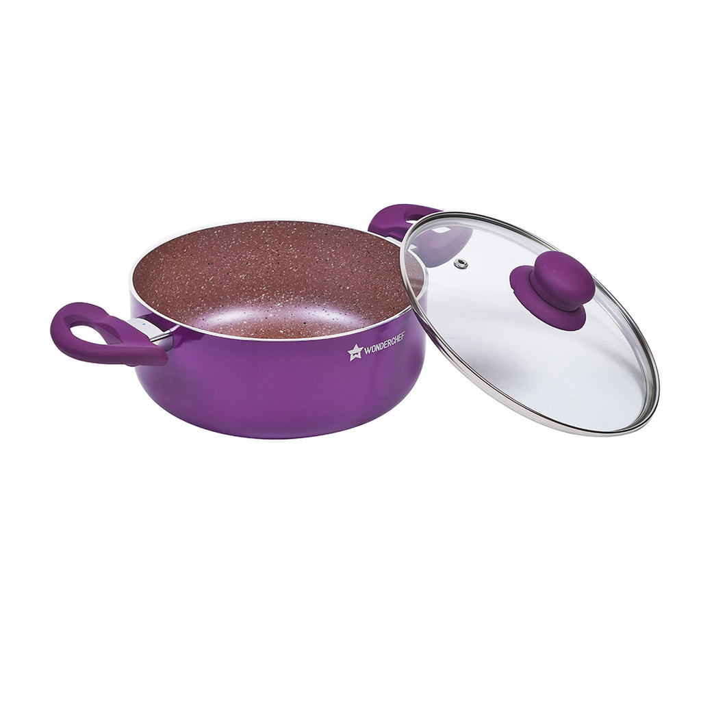 Royal Velvet Non-stick  Casserole with Lid | Purple