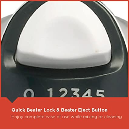 Black + Decker Hand Mixer 300 watt M700,White with Bowl