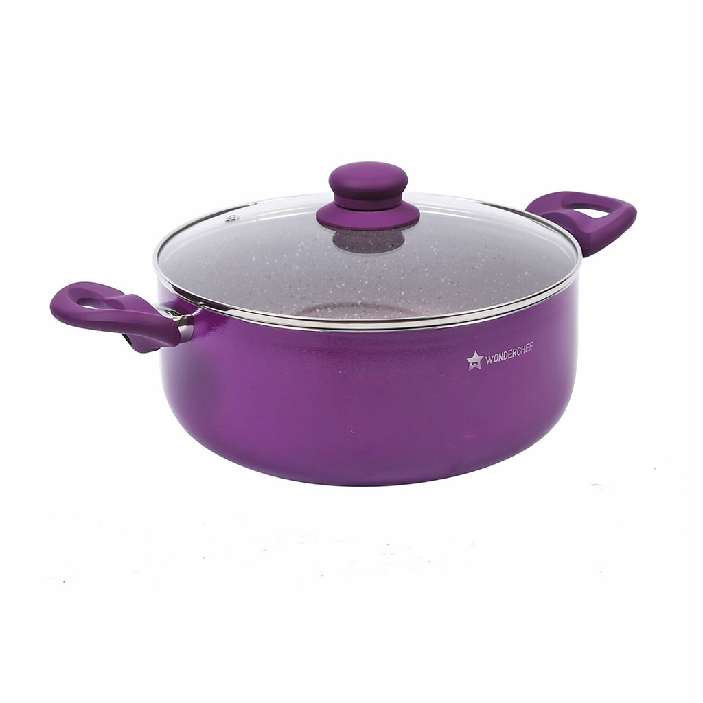 Royal Velvet Non-stick  Casserole with Lid | Purple