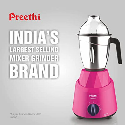 Preethi Galaxy MG225 Mixer Grinder, 750 watt, Pink