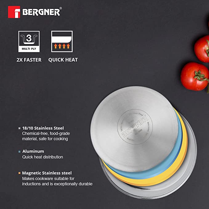 Buy Bergner Stainless Steel Triply Tasra