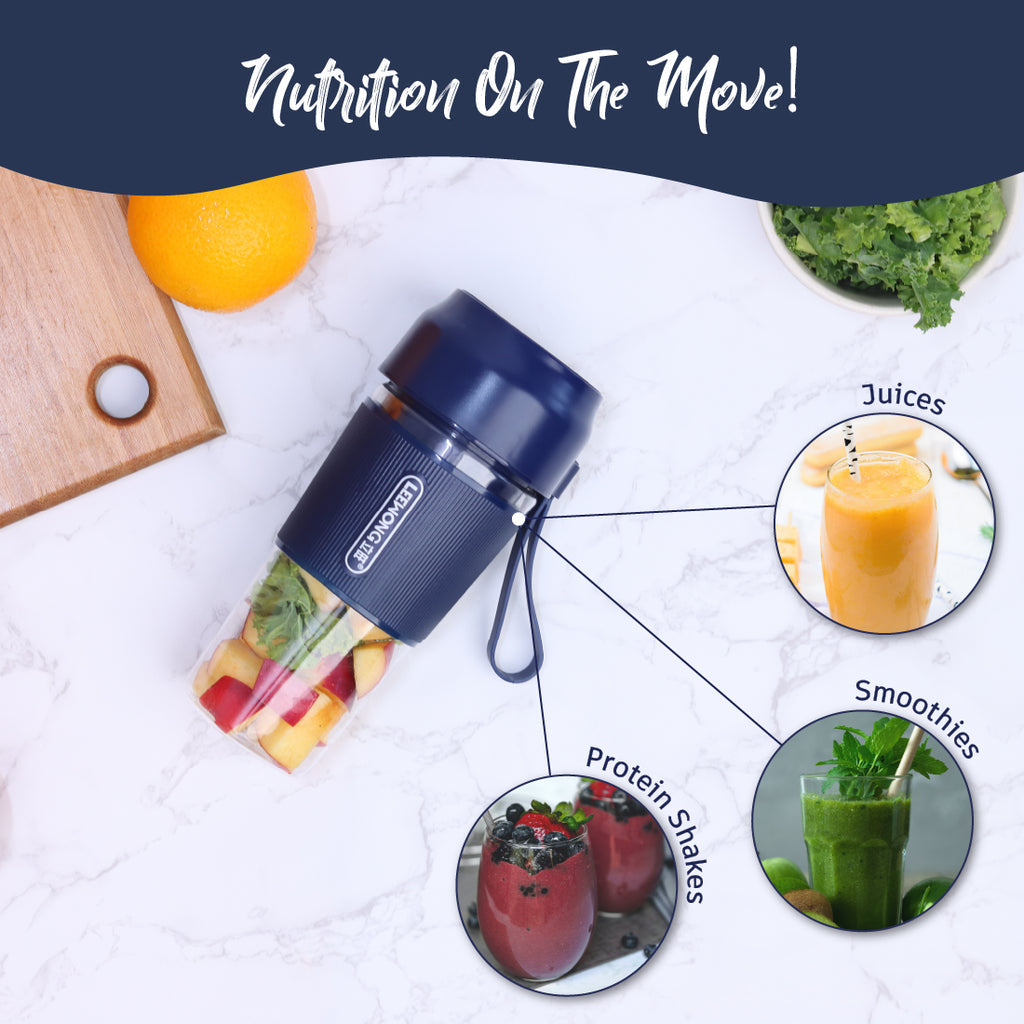 Wonderchef Nutri-cup portable blender With USB Charging, 300ML - Blue